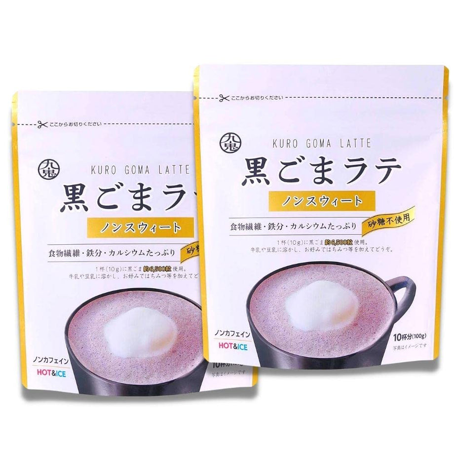 九鬼産業 黒ごまラテ ノンスウィート 100g×2個セット ノンカフェイン